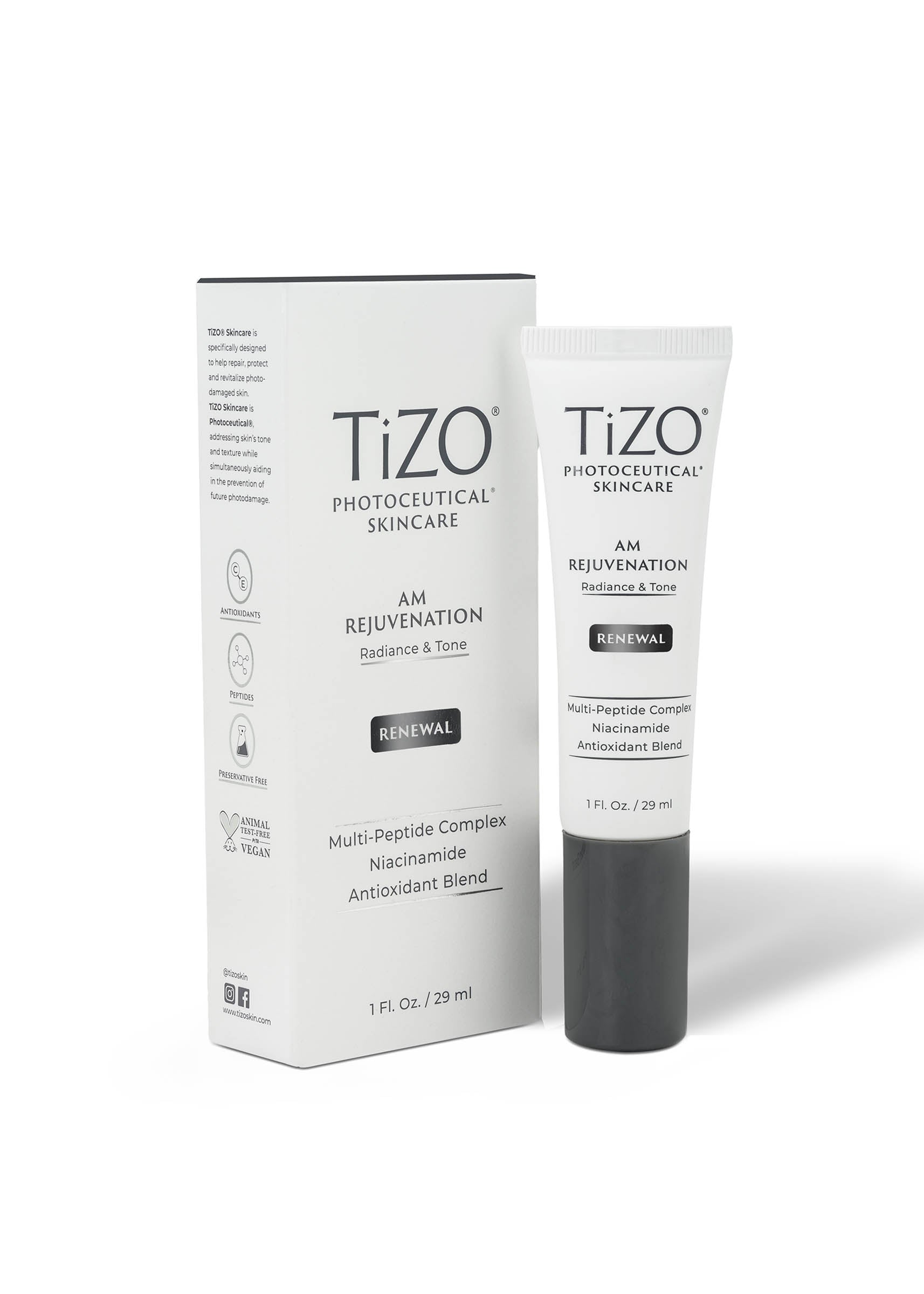 TiZO AM Rejuvenation facial cream for daily hydration and skin rejuvenation
