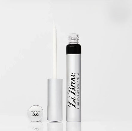 Close-up of LiBrow Purified Eyebrow Serum showing precise applicator for easy eyebrow treatment


