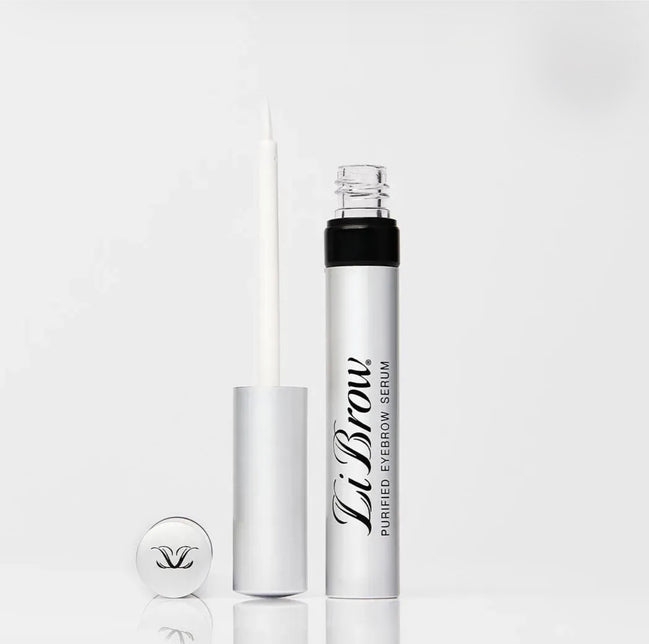 Close-up of LiBrow Purified Eyebrow Serum showing precise applicator for easy eyebrow treatment

