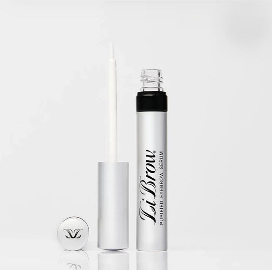 Close-up of LiBrow Purified Eyebrow Serum showing precise applicator for easy eyebrow treatment

