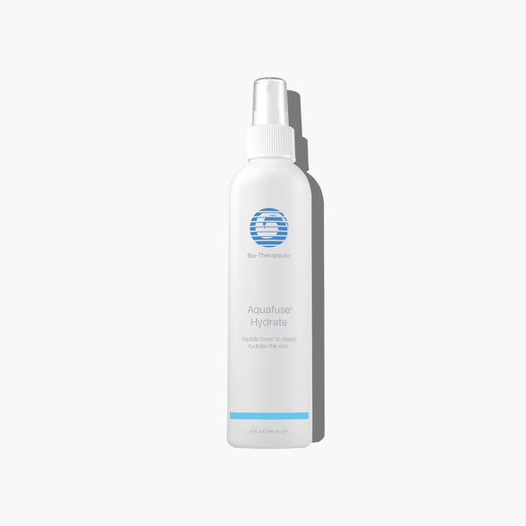 Bio-Therapeutic AquaFuse Hydrate in glass dropper bottle for professional or at-home skincare use
