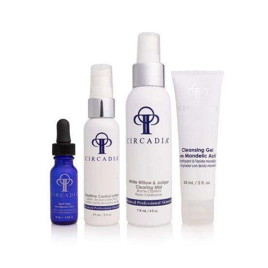 Circadia Acne Regimen Bundle including cleansers, toners, and treatments for acne-prone skin
