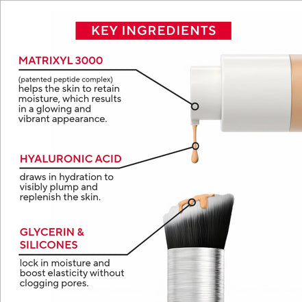 Close-up of Mirabella Invincible For All Foundation showing creamy texture for even application
