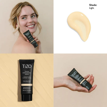 TiZO Tinted Moisturizing Serum SPF 30 for lightweight hydration, sun protection, and a natural tint
