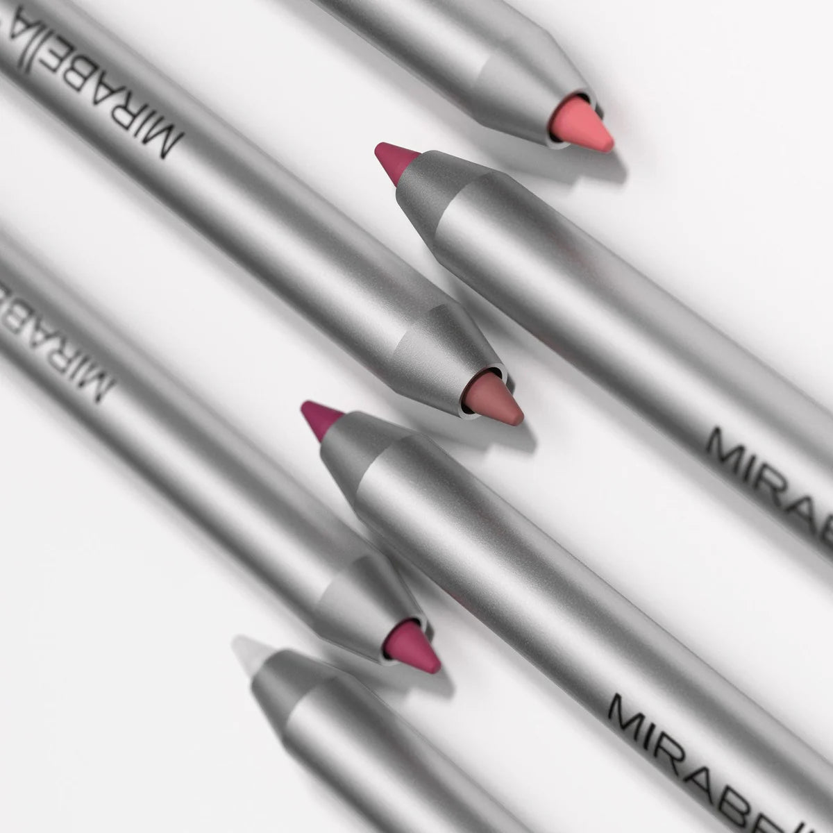Set of Mirabella Line and Define Lip Liner Pencils showing color variety for smooth lip lining