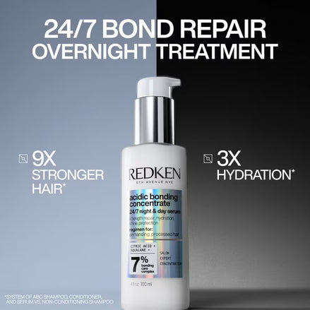 Redken Acidic Bonding Concentrate 24/7 Night & Day Serum for Hair Repair 3.4 oz