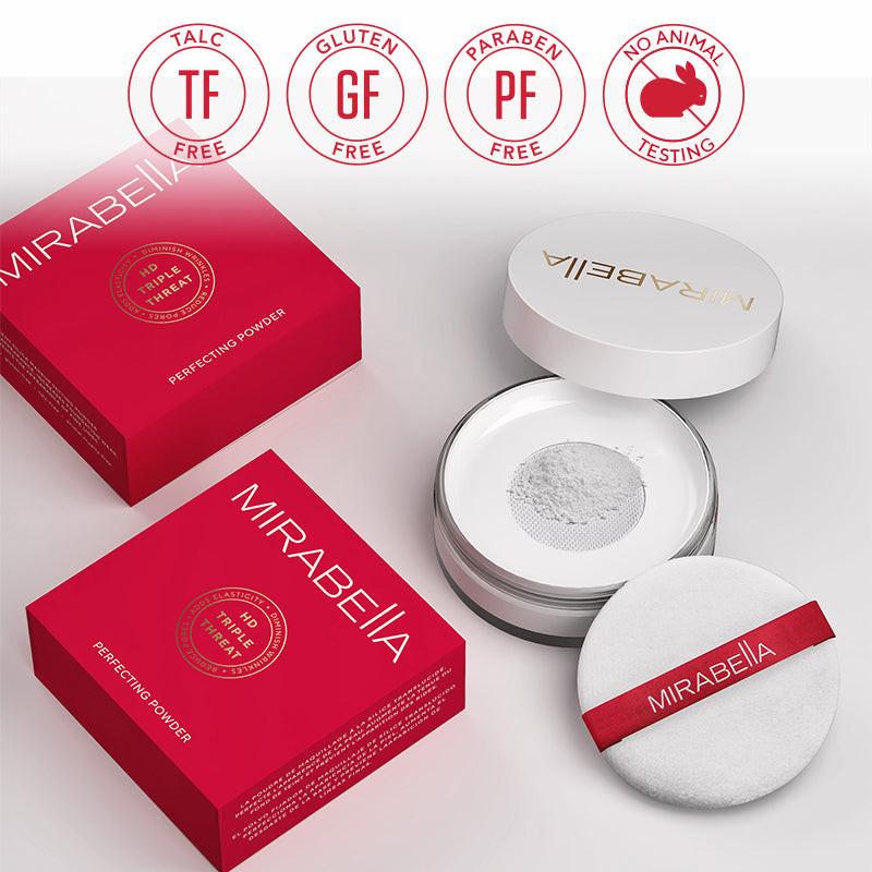 Mirabella Perfecting Powder in compact packaging for professional makeup use
