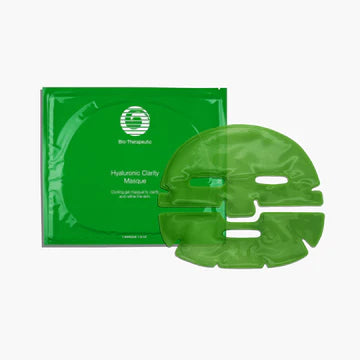 Bio-Therapeutic Hyaluronic Clarity Masque packaging highlighting hyaluronic acid infusion for skin clarity


