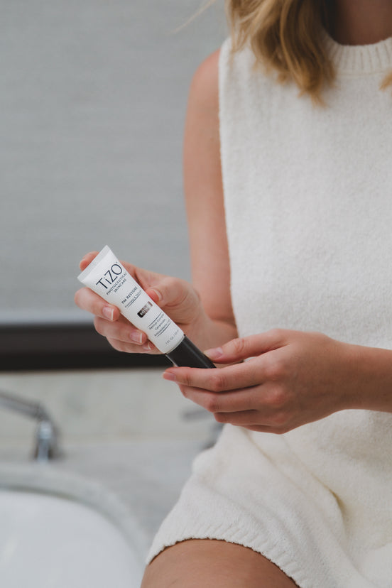 TiZO PM Restore in jar packaging for professional evening skincare routine
