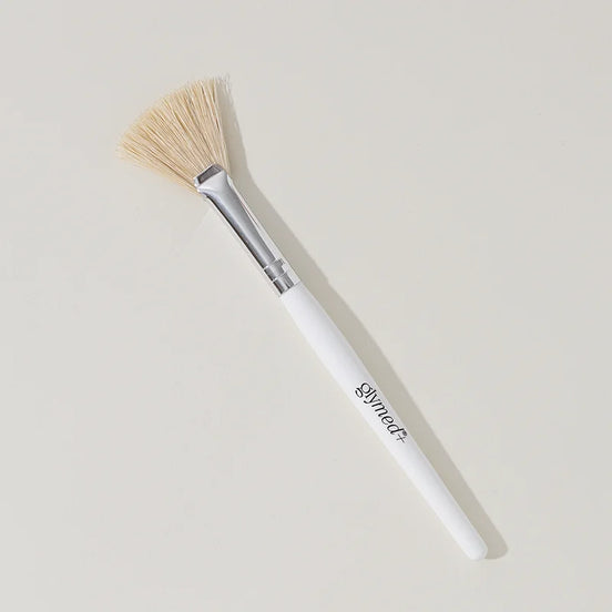 GlyMed+ white fan brush with soft bristles for professional facial mask and peel application