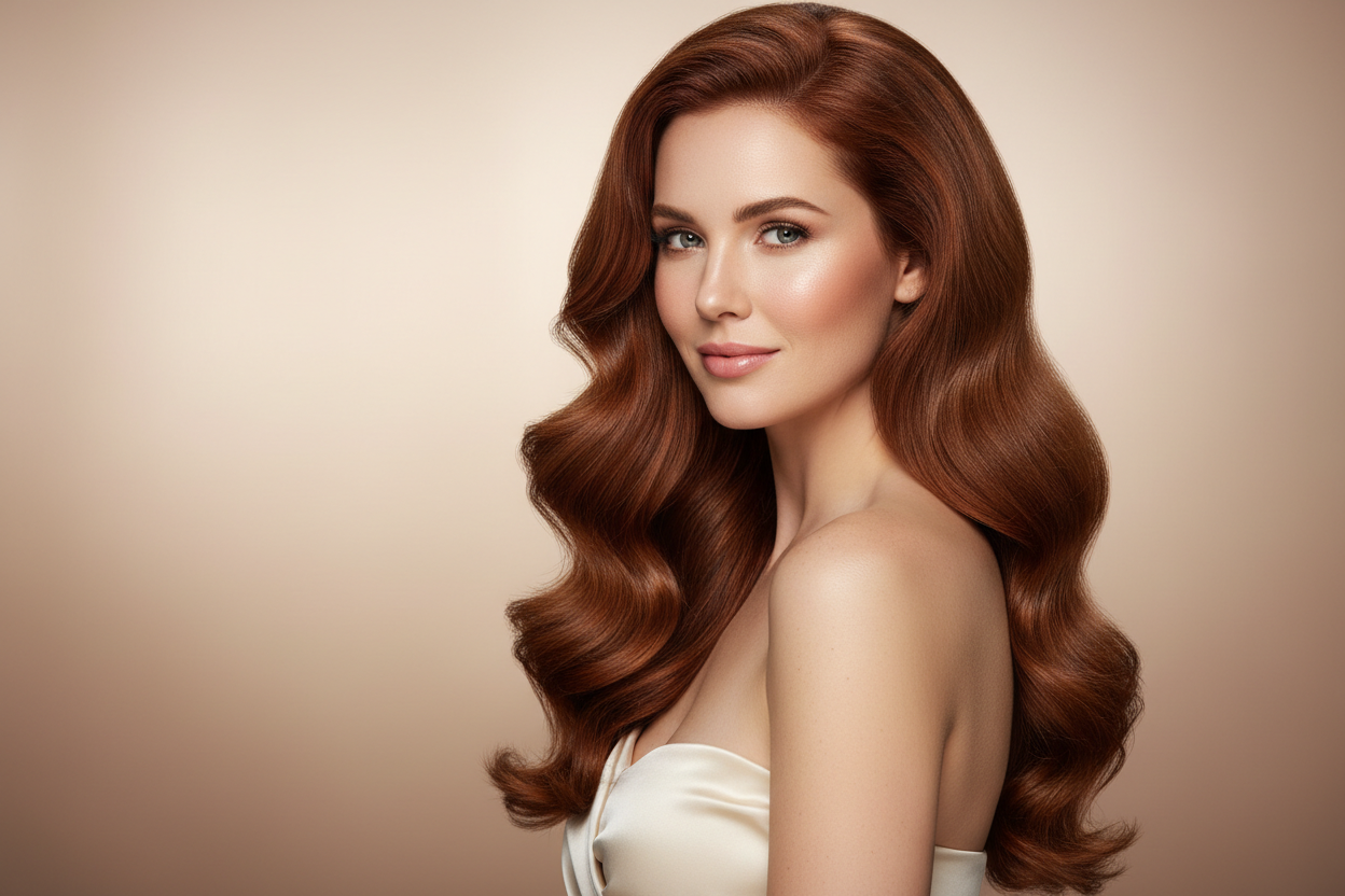 beautiful model for hair ad - hero banner for my website in landscape - no inscription 