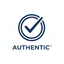 Simple, navy and white authenticity icon